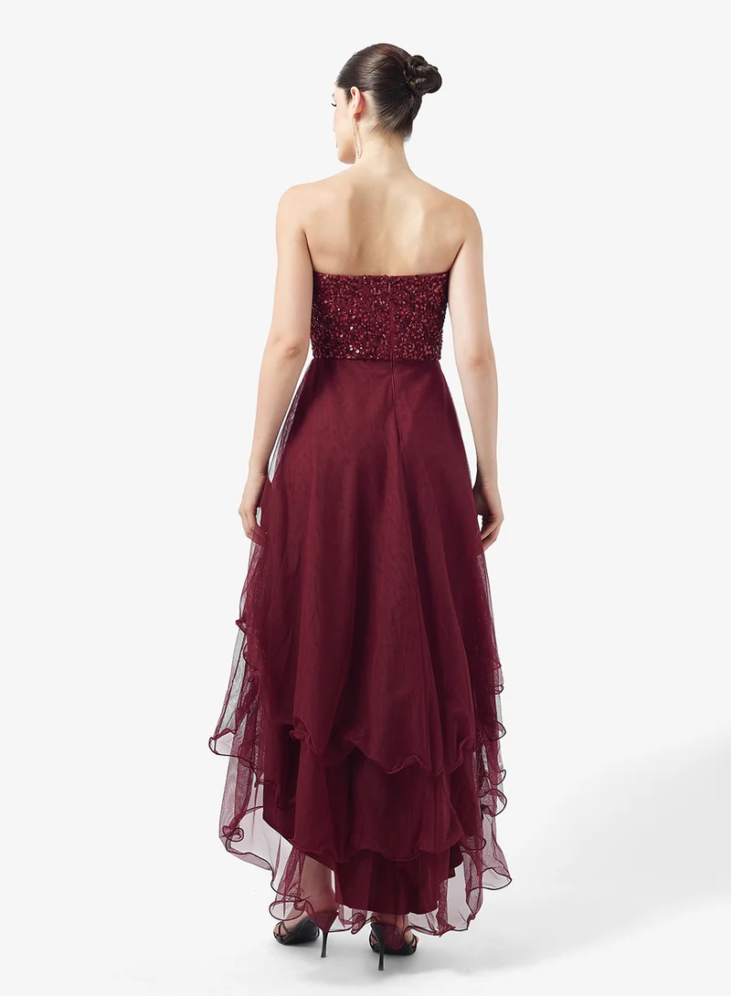 Little Mistress Embellished Bandeau Maxi Dress